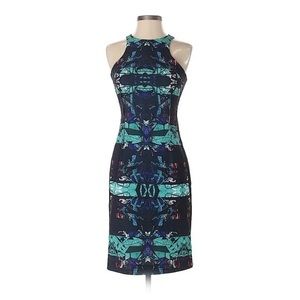 59. NWT Greedilous PYH Print Ruffle Back Sheath Dress